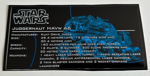 Star wars ucs display sticker - star,