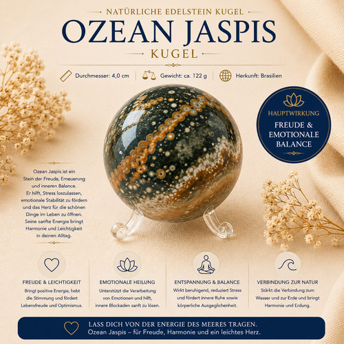 Ozeanjaspis kugel 40mm 112g - kugel,