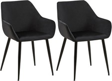 #Lage413 2x Esszimmerstuhl Vessa Samt schwarz Besucherstuhl Küchenstuhl Stuhl