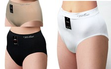 2 Microphaser Maxi Damen Schlüpfer ohne seitenNaht in Schwarz, Weiß & Hautfarbe 