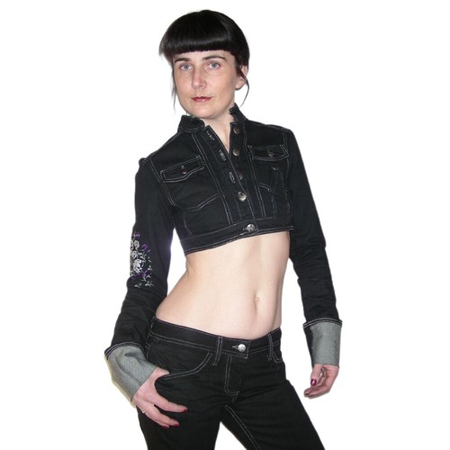 Kurze jeansjacke gotisch - kurze, jeansjacke,