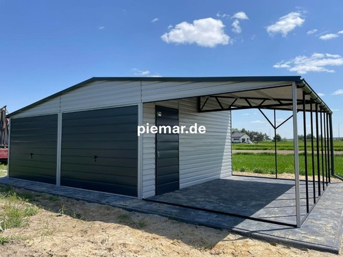 Blechgarage 9x6x2 95m mit - blechgarage,