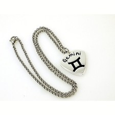 ROCKYS STERNZEICHEN GITARREN PLECTRUM KETTE VERSILBERT ZWILLINGE