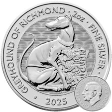 Greyhound of Richmond incl Kapsel 2025 Silbermünze 2oz Silber 999,9 Tudor Beasts