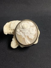 Kamee muschel brosche mit silber 925