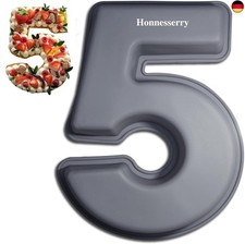 Honnesserry Kuchenform Zahlen, Backform Zahl 5, Antihaftend Silikon Backform,