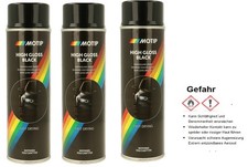 3 x Motip Lack schwarz GLANZ