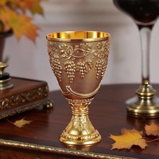 Weinkelch Metallkelch Antiker Pokal Kleiner Trinkbecher mit Kunstvoller Gravur