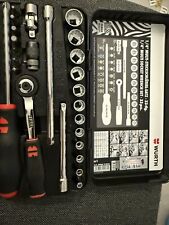 WÜRTH STECKSCHLÜSSEL-SET ¼" PROFI KNARRENKASTEN Nüsse Bits Ratsche 33tlg. ZEBRA