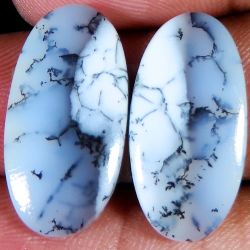 Natural dendrite opal paar - natural,
