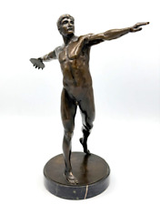 ❗Antiker Bronzeakt Athlet/Diskuswerfer Rudolf Marcuse Entwurf 1907 Sign&Giess.❗