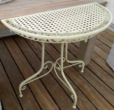 Landhaus Konsolen Beistelltisch Haus Garten Tisch Eisen 77x79x40 Weiß Retro NEU