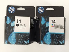 2x Original Hp 14 Schwarz Farbe Tintenpatronen hp 14 hp C5011DE C5010DE OVP