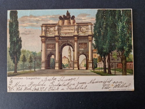 Litho münchen siegesthor - litho, ak