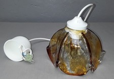 Alte Kugel Pendel Leuchte Decken Lampe Glas Transparent C 532