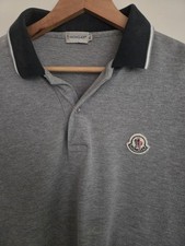 Moncler Polo Shirt Piqué, Größe XL, Farbe Grau