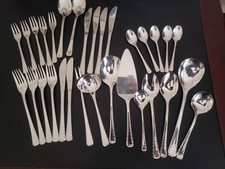 WMF Menü&Vorlege Besteck Cromargan GENF 31 Teile Messer Gabel Löffel Kelle Heber