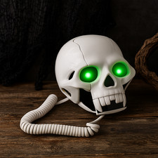 Telefon Vampir Totenkopf Weiß Telephone Festnetz Schnurgebunden Festnetztelefon