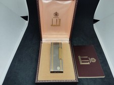 Vintage Dunhill Rolla Gasfeuerzeug Silber 2 Zeilen mit Box