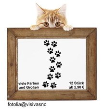 12 Katzenpfoten Pfoten Katze Aufkleber Auto Wandtattoo Fliesen Fensterbild Wand.