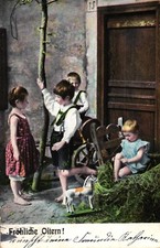 Ostern, Kinder, Holzpferd