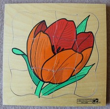 Educo 4 in1 Holz Puzzle 4 + 6 + 9 + 12 Teile Außengröße 23,5 x 23,5 cm