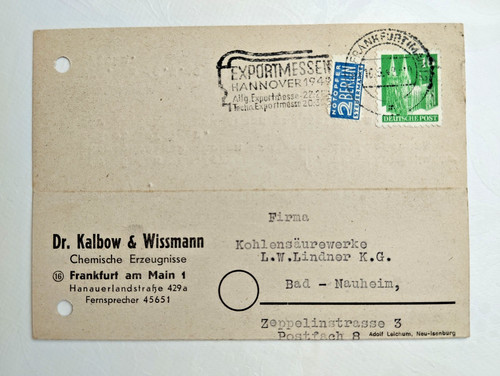 Firmenkarte ffm 1949 - -,