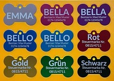 Alu Hundemarke / DogTag / Halsbandanhänger mit Lasergravur Gravur Wunschgravur