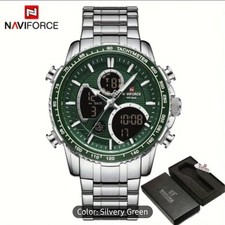 NAVIFORCE Herren Edelstahl Armbanduhr Luxus Sportuhr Chronograph Wasserdicht 