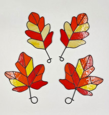Buntglas Suncatcher Herbstblätter Fensterbild– Set (4 Stück), Handarbeit. Top.