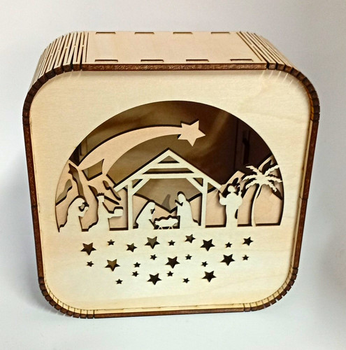 Weihnachtskrippe aus holz 3d - aus, holz,