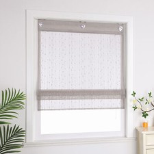 Raffrollo ohne Bohren Raffgardinen mit Ösen Leinen Küche Gardinen Weiß Modern