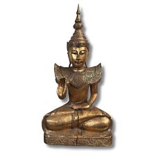 Holz Buddha Statue Lehrgeste Vitarka Mudra Thailand Figur