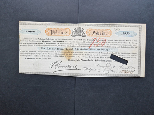 Prämienschein gulden 1837 - prämienschein, 25