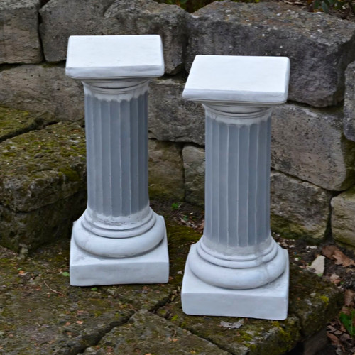 Steinguss gartensäule - 2x,