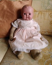 Alte Schildkröt-Puppe mit Stoffkörper und Zelluloidkopf, ca. 30er/40er Jahre