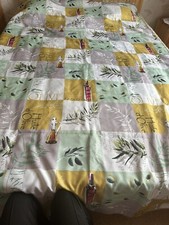 Alte riesengroße riesige Tischdecke Überwurf Olive Olivenöl Zweige 60er Jahre