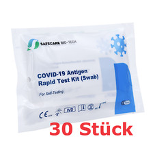 30x Corona Schnelltest SAFECARE Covid-19 Antigen Nasen Test Omikron BfArM 10/27