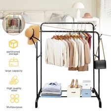 Kleiderstange,Doppelruten Kleiderständer Metall Trockenständer Klamotten Ständer