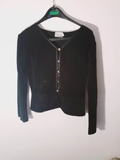 Maas Naturmode Ökologisch Biobaumwolle Cardigan Samt Samtjacke schwarz S 36