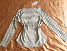 EDC BY ESPRIT STRETCH RIPP LANGARM SHIRT GESTREIFT DUNKELROT BEIGE MELIERT XL 