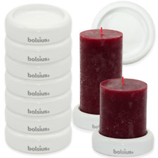 15 Stück Bolsius Kerzenhalter Keramik 90x25mm Kerzenständer Kerzenteller - weiß