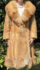 Vintage Pelzmantel Wiesel mit Fuchskragen und Einfassung/fur coat