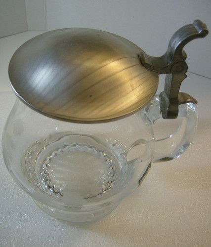 Zinndeckel bierkrug aus - zinndeckel-bierkrug, glas