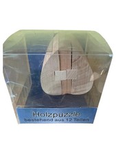basic Holzpuzzle Geduldspiel Knobelspiel 12 Teile Logik Denksport für Jung & Alt