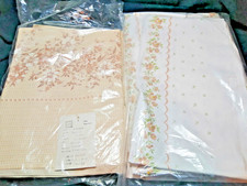 4x DDR Bettlaken Betttücher BW  150x230cm  Neu, top ! Brauntöne weiß mit Blumen