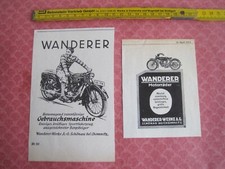2 Papierwerbungen WANDERER Motorräder aus einer Zeitschrift von 1914 u. 1929 ?