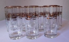 12 Coca Cola Gläser 0,3L Goldrand 3-fach Schriftzug Gastro Ruhrglas vintage