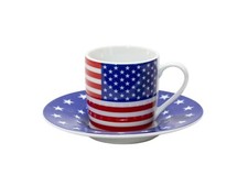 USA Amerika Tasse Espressotasse Flagge Fahne Tasse Porzellan Wappen NEU Könitz
