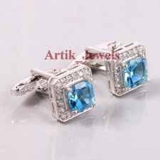 Natural blue topaz cz herren - natural,